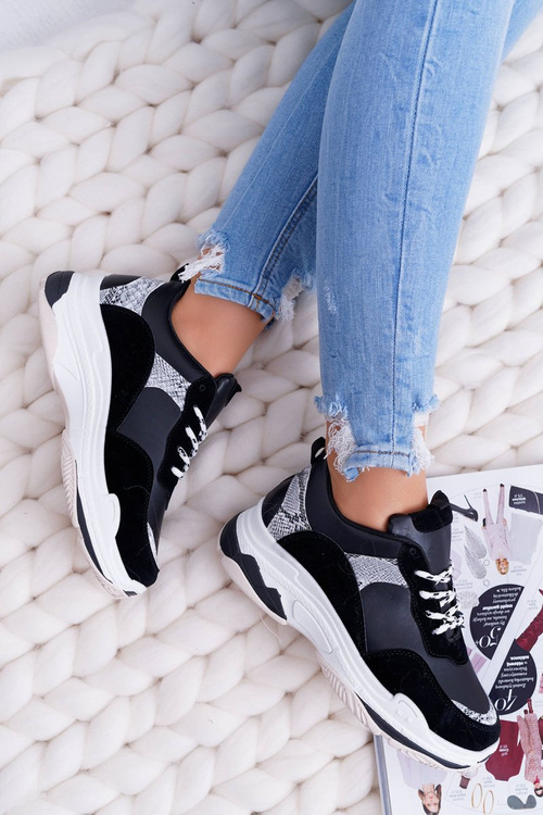 Спортивні жіночі туфлі на товстій підошві Чорні Remember