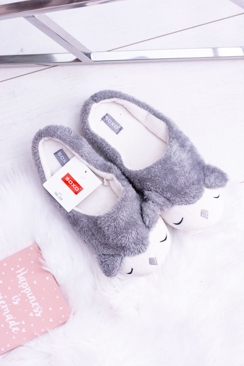Жіночі домашні тапочки SOXO Animals B Grey
