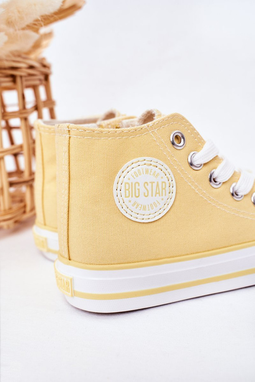 Високі дитячі кросівки на блискавці BIG STAR HH374138 Жовті