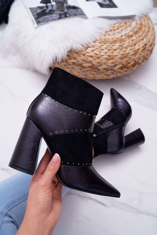 Жіночі чоботи на підборах RB21P чорні Янго