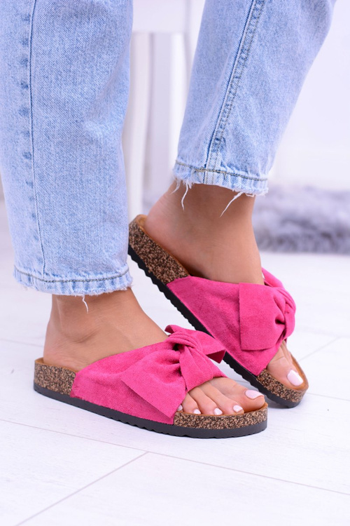 Жіночі шльопанці на пробковій метелику Wolly кольору фуксії