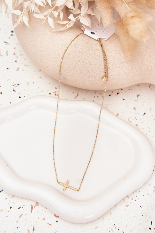 Кольє З Хрестиком Медична Сталь Золото