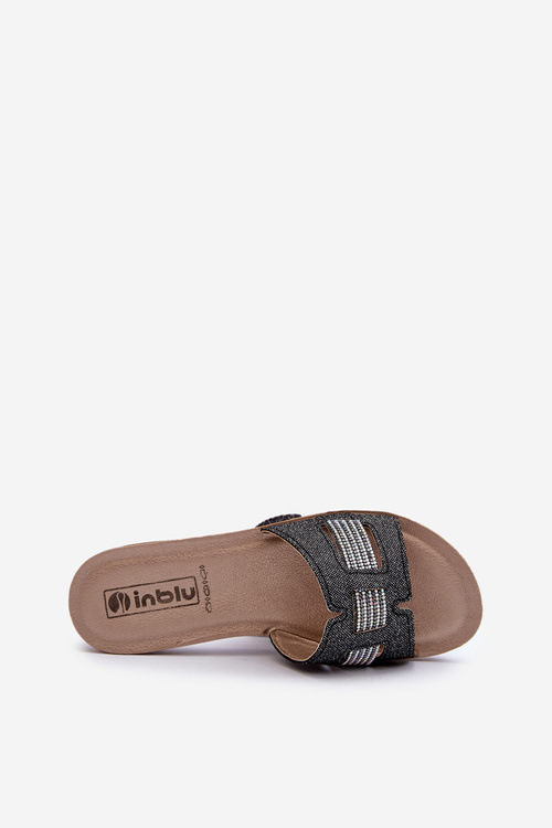 Зручні блискучі жіночі тапочки Inblu BA000050 Чорні