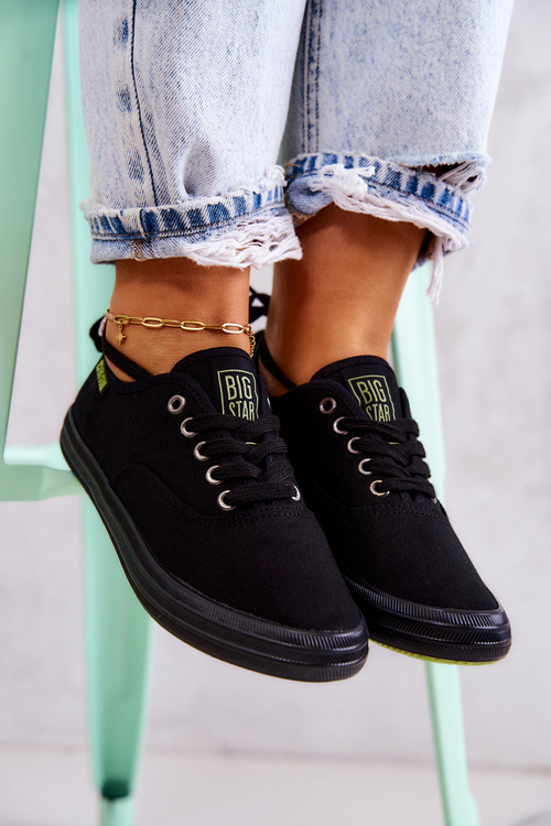 Світлі жіночі кросівки Big Star JJ274261 Чорні