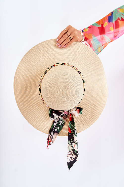 Жіноча Шапка З Чорною Смужкою Бежева Марсела