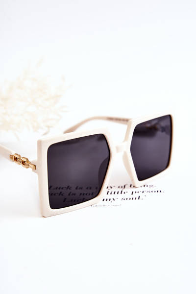 Великі квадратні сонцезахисні окуляри V130043 Білі