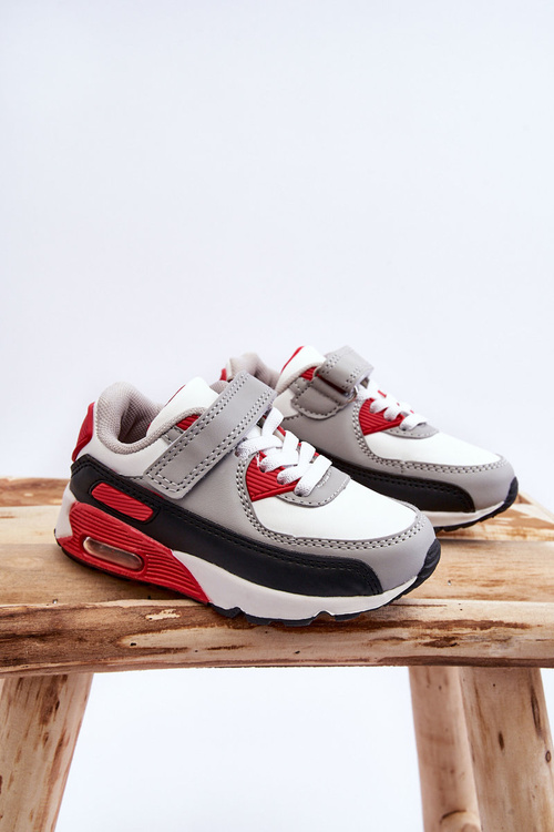 Дитячі шкіряні кросівки на платформі біло-червоні Lori