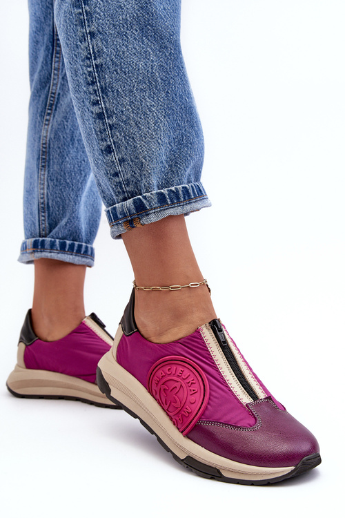 Шкіряне жіноче спортивне взуття Maciejka 06296-15 Фуксія