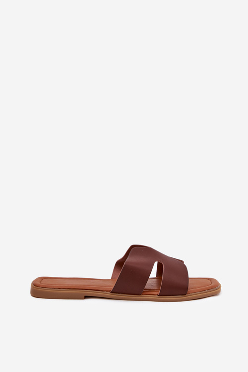 Жіночі Плоскі Сандалі З Вирізами Темно-коричневі Salyra