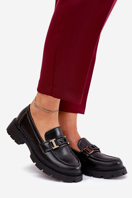 Жіночі Мокасини З Еко Шкіри Чорні Lomnela