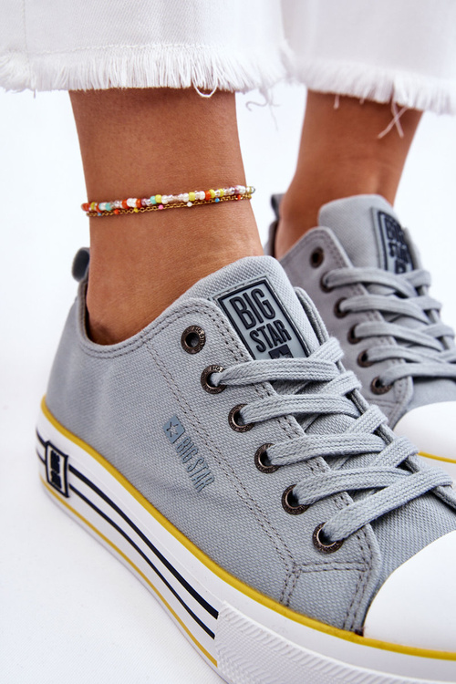 Жіночі тканинні кросівки на платформі Big Star LL274183 Світло-блакитні