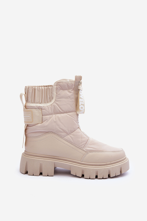 Жіночі високі зимові черевики утеплені бежеві Freoc