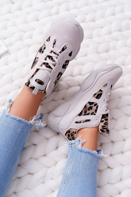 Спортивні жіночі леопардові туфлі бежеві тайські
