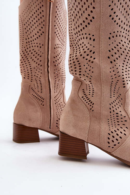 Бежеві черевики на низьких підборах Walea