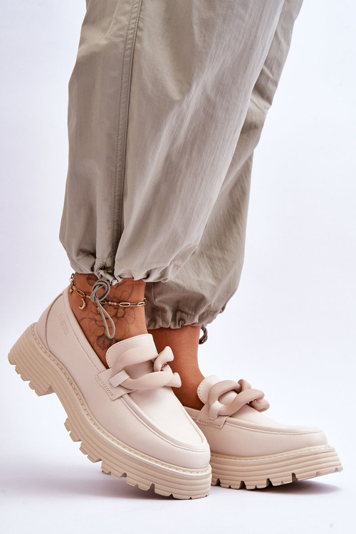 Шкіряні мокасини Туфлі Big Star LL274581 Бежеві