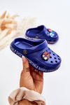 Дитячі світлі тапочки Crocs з декором Navy Blue Bertis 