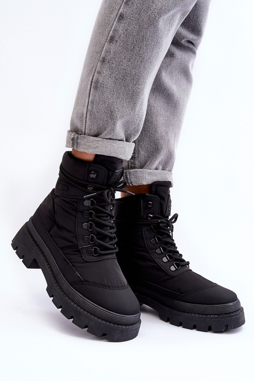 Жіночі черевики Trapper Теплі на платформі та підборах Big Star MM274340 Чорні