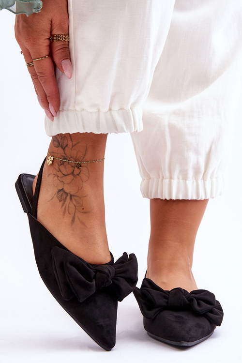 Жіночі сліпони з бантом Чорні Nadine