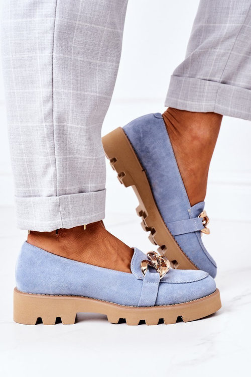 Замшеві мокасини Lewski Shoes 3040 Light Blue