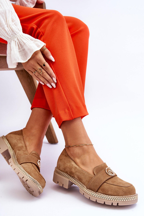 Елегантні замшеві лофери темно-бежевого кольору Laverne