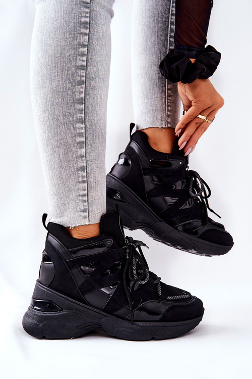 Спортивні черевики на підборах чорні Hesane