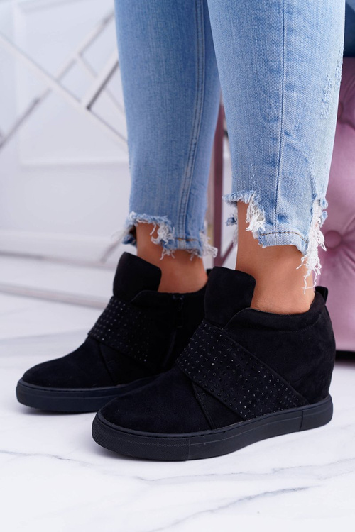 Кросівки жіночі чорні кросівки Lu Boo з блискітками PinkSugar