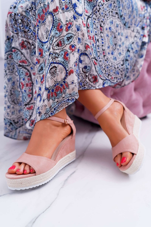 Жіночі босоніжки Anchor на платформі замшеві рожеві Delima