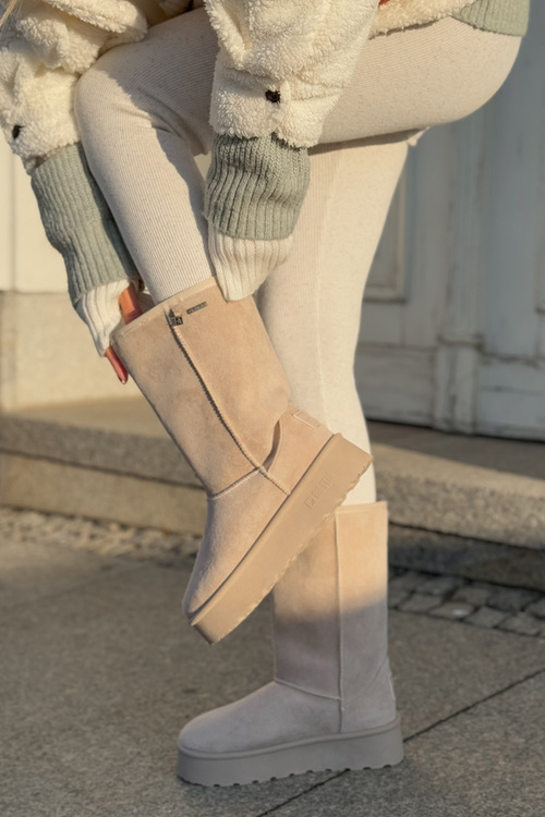 Високі зимові черевики на платформі Big Star OO274894 Світло-бежевий