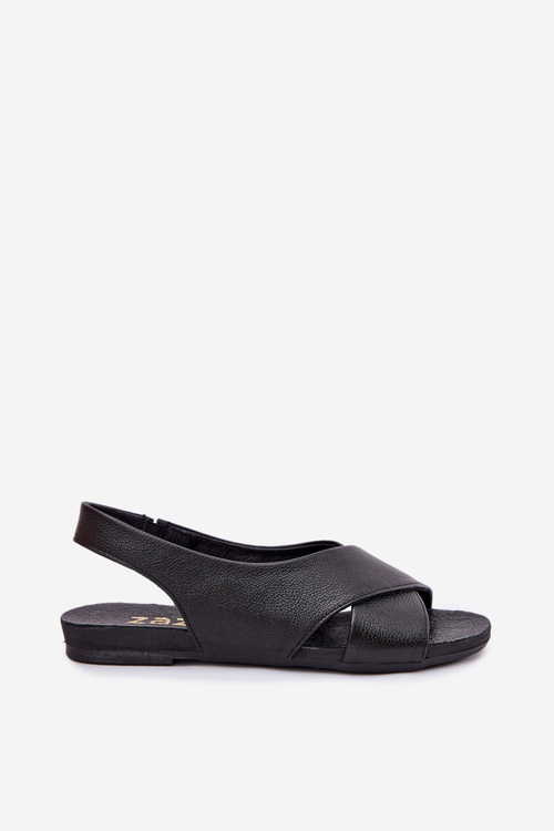 Жіночі шкіряні сандалі чорні Zazoo 40407