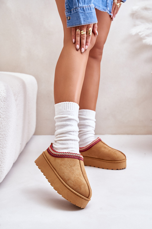 Жіночі зимові черевики на платформі, утеплені хутром Camel Remenia