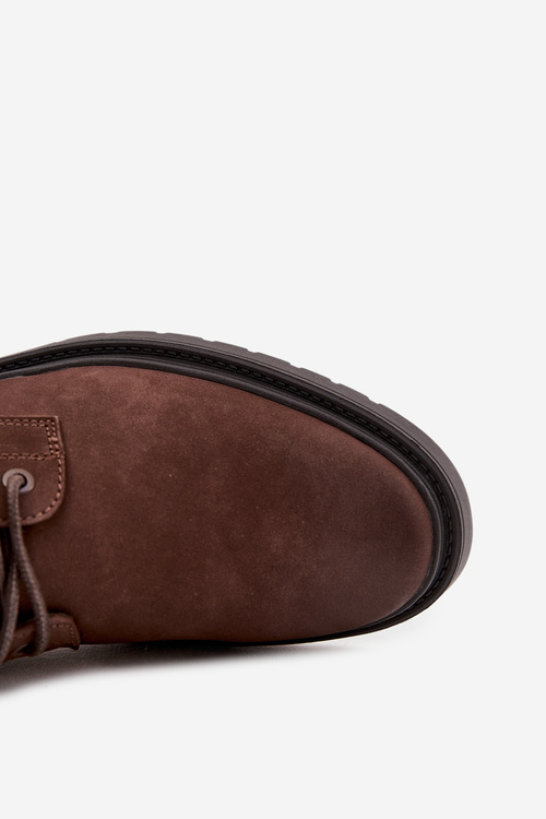 Чоловічі замшеві теплі ботильйони на блискавці Big Star OO174229 Коричневий