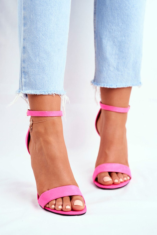 Замшеві босоніжки на високих підборах кольору фуксії Liberty