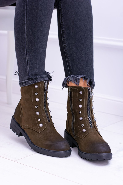 Чоботи жіночі утеплені Trappers хакі Dowito