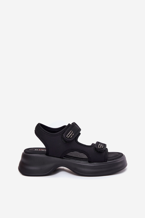 Жіночі Сандалі З Золотими Деталями Чорні Лувіра