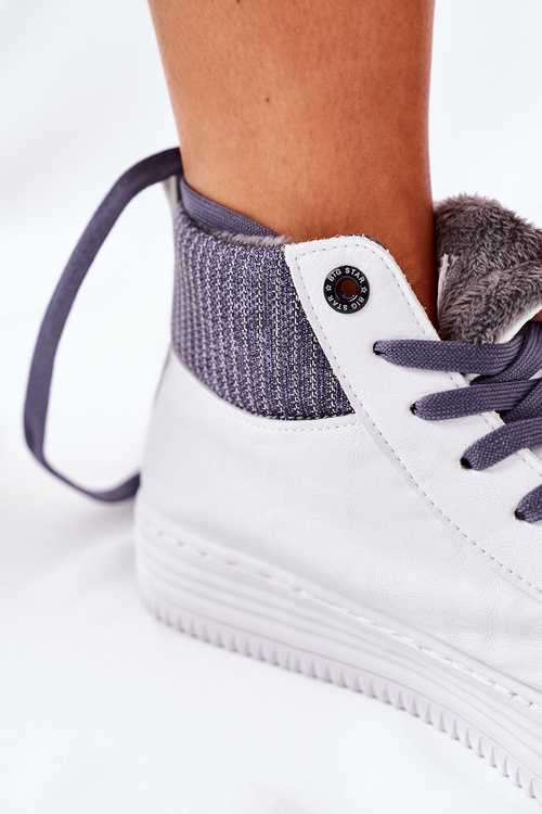 Високі утеплені кросівки Big Star II274144 біло-сірі