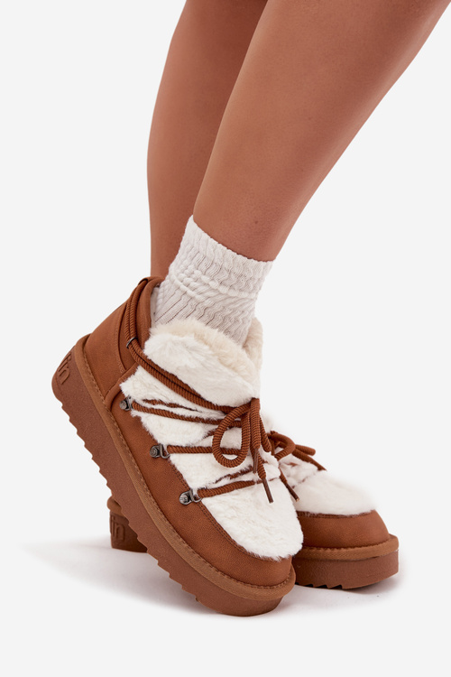 Низькі снігові черевики на платформі з хутром D.Franklin DFSH370011 Camel