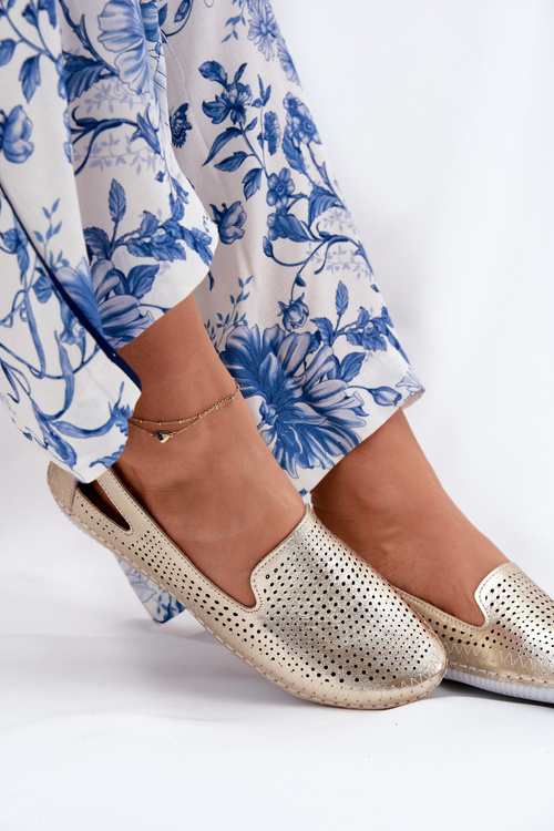 Перфоровані Балерини З Природної Шкіри Artiker 56C2694 Золоті