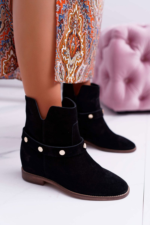 Шкіряні замшеві жіночі черевики Laura Messi 1890 Black Darmah