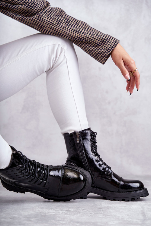 Лаковані черевики на шпильці Чорні Palmira