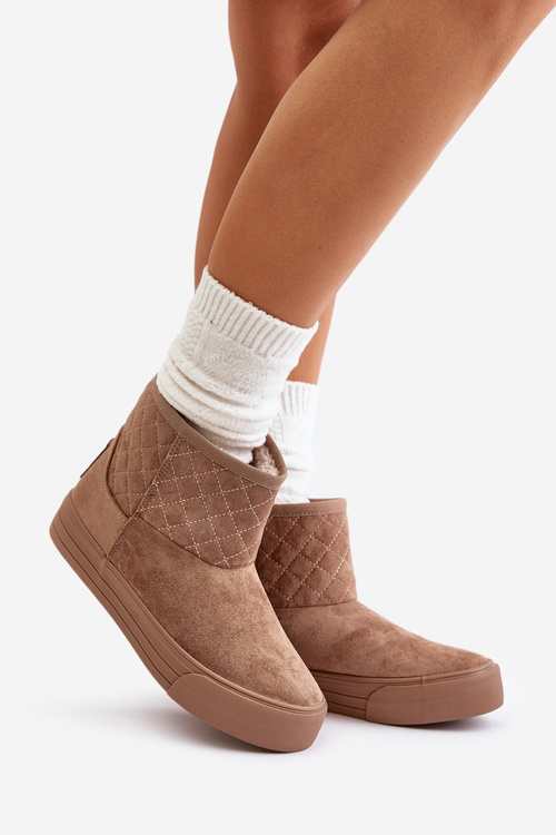 Снігові черевики на блискавці, утеплені хутром Big Star OO274A524 Бежеві