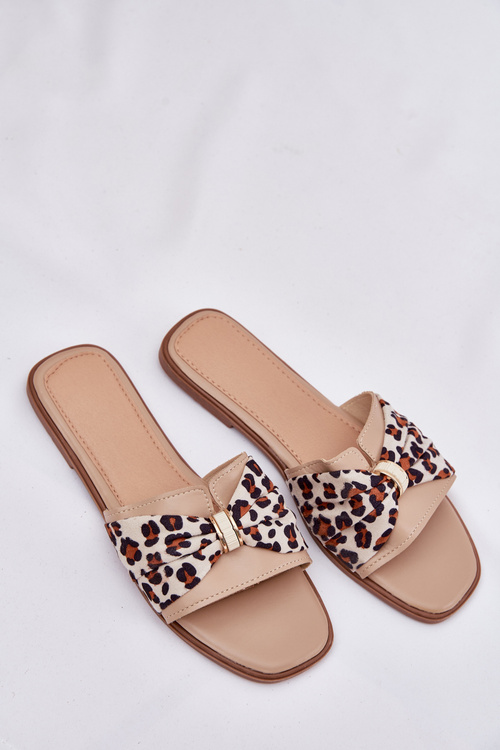 Жіночі Сандалі На Плоскому Каблуці З Бантом Бежеві Avenza