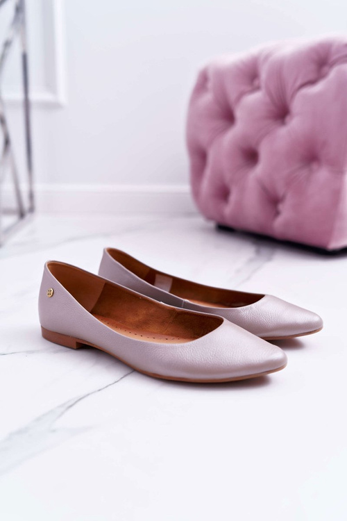 Жіночі шкіряні балетки Maciejka Metallic Beige 04100-10