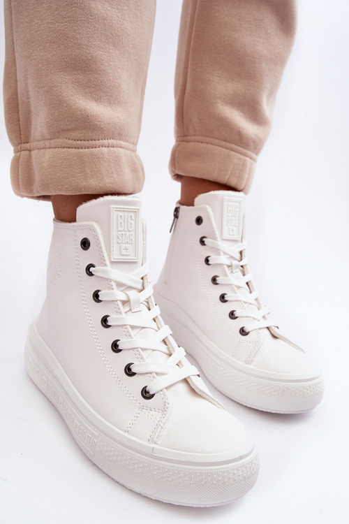 Жіночі кросівки з підкладкою на блискавці Білі Big Star MM274021