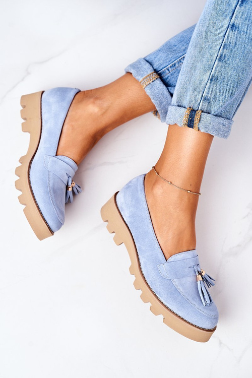 Замшеві мокасини Lewski Shoes 3053 Light Blue