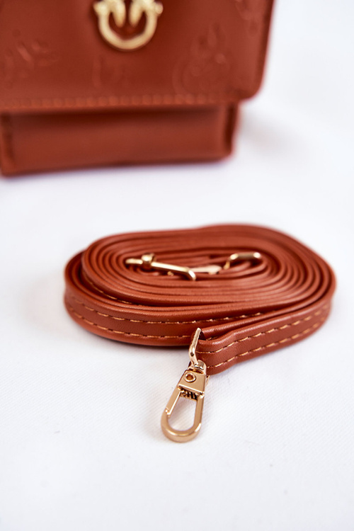 Модна сумочка-гаманець 2в1 з тисненням Savano коричневого кольору