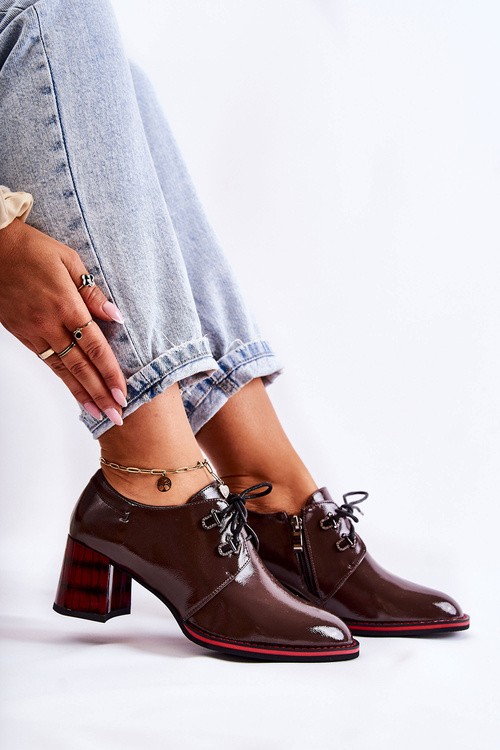 Туфлі на блискавці коричнево-червоного кольору Laurosa