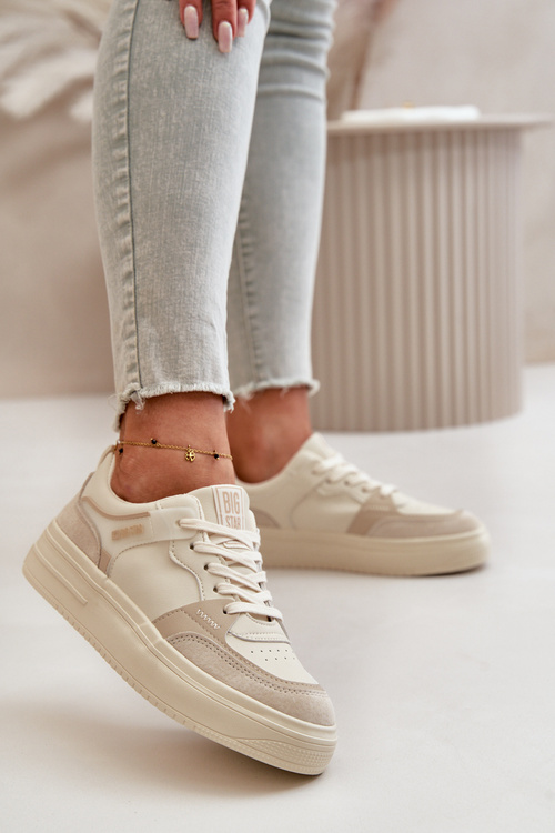 Жіночі низькі кросівки з еко шкіри Big Star OO274029 Beige