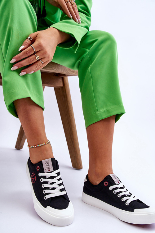 Жіночі джинсові кросівки з тканини LL2R4044 чорні