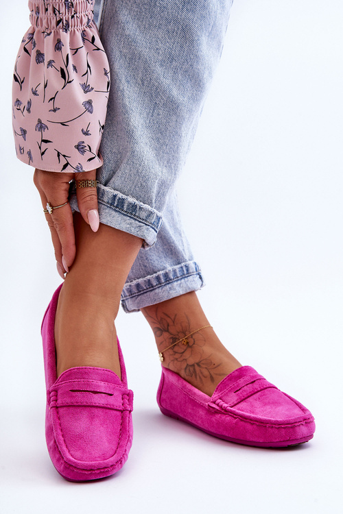 Жіночі замшеві мокасини Lenvie рожеві
