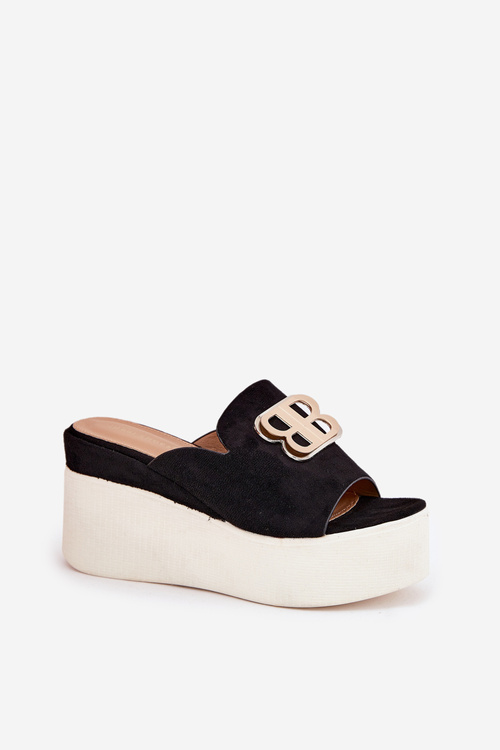 Сандалі На Платформі І Каблуку З Декорацією Чорні Tanonea